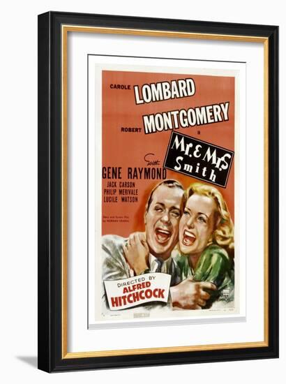 Mr. and Mrs. Smith, Robert Montgomery, Carole Lombard, 1941-null-Framed Art Print