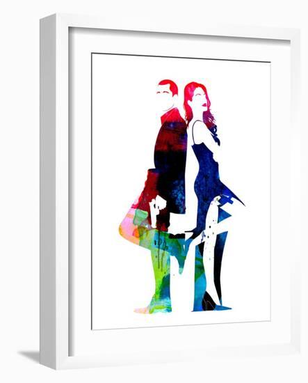 Mr. and Mrs. Smith Watercolor-Lana Feldman-Framed Art Print