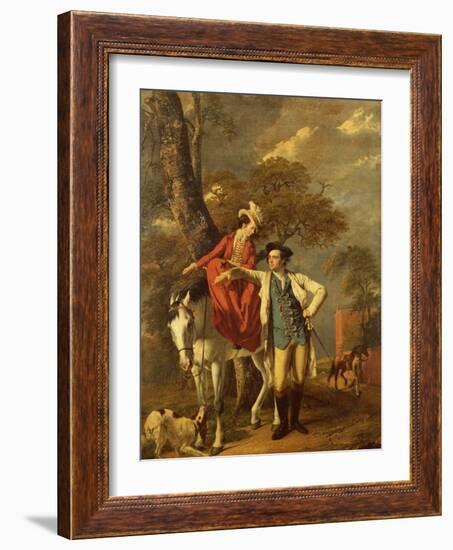 Mr. and Mrs. Thomas Coltman About to Set out on a Ride, Full Length-Joseph Wright of Derby-Framed Giclee Print