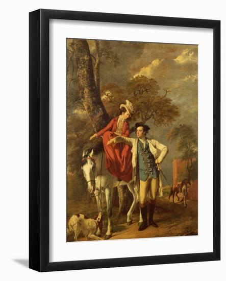 Mr. and Mrs. Thomas Coltman About to Set out on a Ride, Full Length-Joseph Wright of Derby-Framed Giclee Print