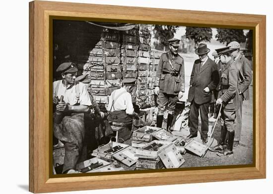 Mr Asquith watching men adjusting fuses, Somme campaign, France, World War I, 1916-Unknown-Framed Premier Image Canvas