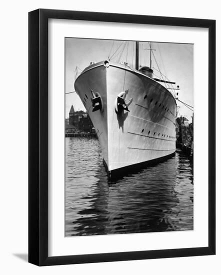 Mr. Astor's Yacht, the Nourmahal, Docked at Port in Kiel-Emil Otto Hoppé-Framed Photographic Print