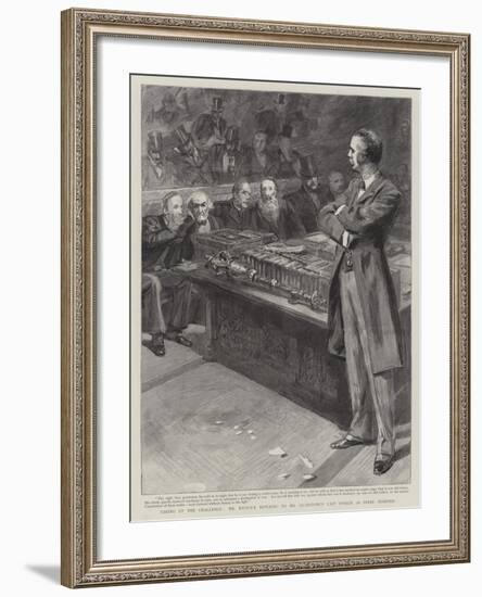 Mr Balfour Replying to Mr Gladstone's Last Speech as Prime Minister-null-Framed Giclee Print