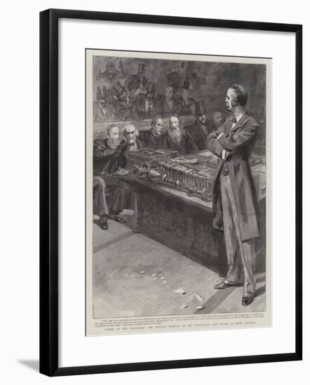 Mr Balfour Replying to Mr Gladstone's Last Speech as Prime Minister-null-Framed Giclee Print