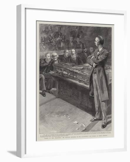 Mr Balfour Replying to Mr Gladstone's Last Speech as Prime Minister-null-Framed Giclee Print