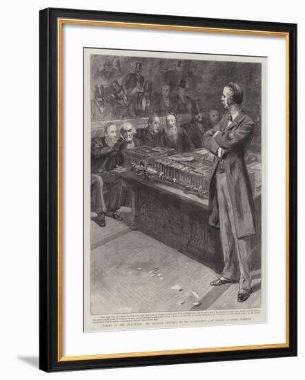 Mr Balfour Replying to Mr Gladstone's Last Speech as Prime Minister-null-Framed Giclee Print