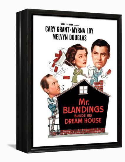 Mr. Blandings Builds His Dream House, Melvyn Douglas, Myrna Loy, Cary Grant, 1948-null-Framed Stretched Canvas