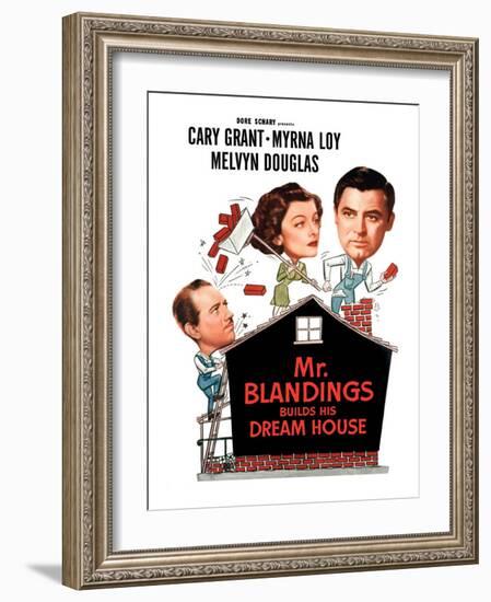 Mr. Blandings Builds His Dream House, Melvyn Douglas, Myrna Loy, Cary Grant, 1948-null-Framed Photo