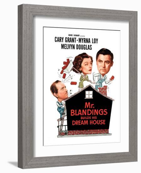 Mr. Blandings Builds His Dream House, Melvyn Douglas, Myrna Loy, Cary Grant, 1948-null-Framed Photo