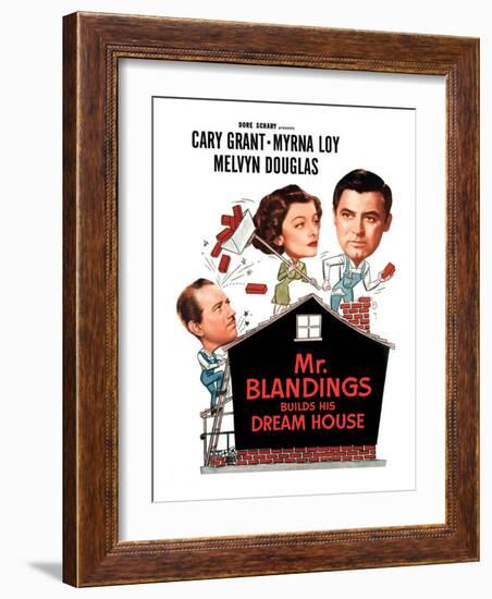 Mr. Blandings Builds His Dream House, Melvyn Douglas, Myrna Loy, Cary Grant, 1948-null-Framed Photo