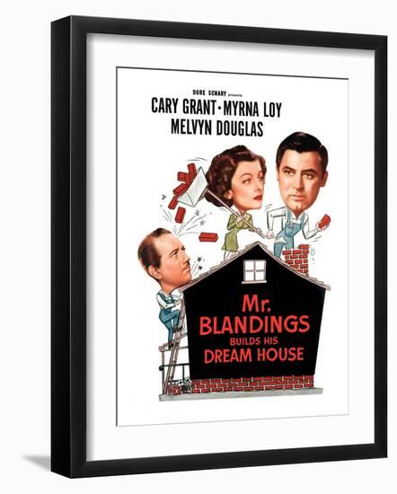 Mr. Blandings Builds His Dream House, Melvyn Douglas, Myrna Loy, Cary Grant, 1948-null-Framed Photo