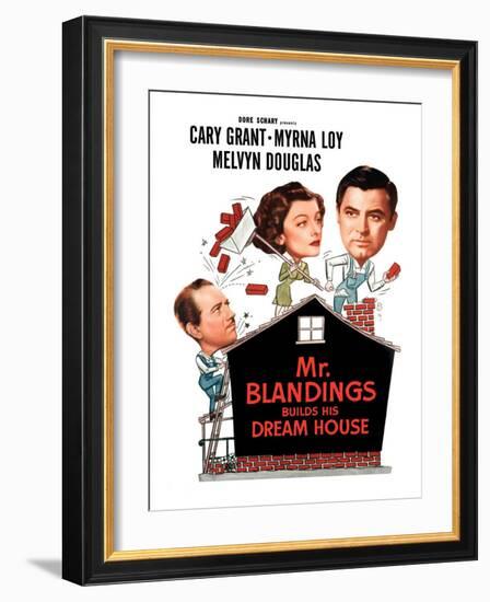 Mr. Blandings Builds His Dream House, Melvyn Douglas, Myrna Loy, Cary Grant, 1948-null-Framed Photo