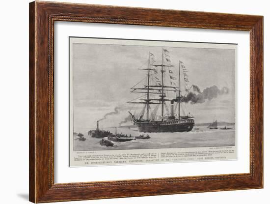 Mr Borchgrevink's Antarctic Expedition, Departure of the Southern Cross from Hobart, Tasmania-Joseph Nash-Framed Giclee Print