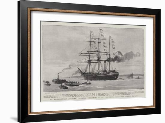 Mr Borchgrevink's Antarctic Expedition, Departure of the Southern Cross from Hobart, Tasmania-Joseph Nash-Framed Giclee Print