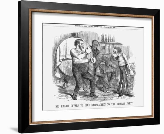 Mr. Bright Offers to Give Satisfaction to the Liberal Party, 1858-null-Framed Giclee Print