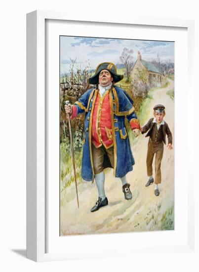 Mr Bumble and Oliver Twist, Illustration for 'Character Sketches from Dickens' Compiled by B.W.…-Harold Copping-Framed Giclee Print