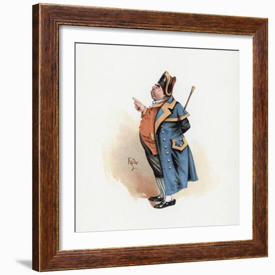 Mr. Bumble, Illustration from 'Character Sketches from Charles Dickens', C.1890 (Colour Litho)-Joseph Clayton Clarke-Framed Giclee Print