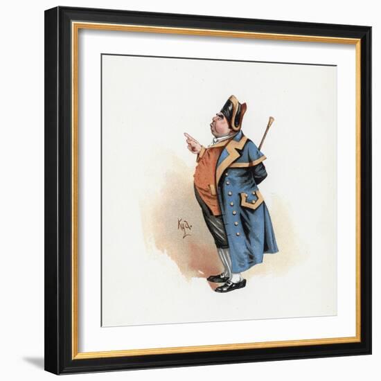 Mr. Bumble, Illustration from 'Character Sketches from Charles Dickens', C.1890 (Colour Litho)-Joseph Clayton Clarke-Framed Giclee Print