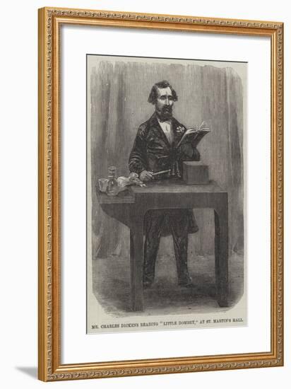 Mr Charles Dickens Reading Little Dombey, at St Martin's Hall-null-Framed Giclee Print