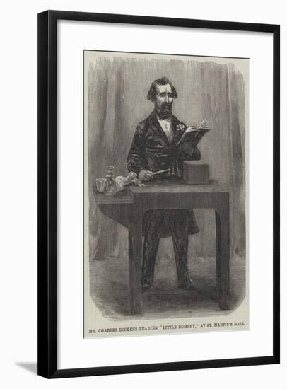 Mr Charles Dickens Reading Little Dombey, at St Martin's Hall-null-Framed Giclee Print