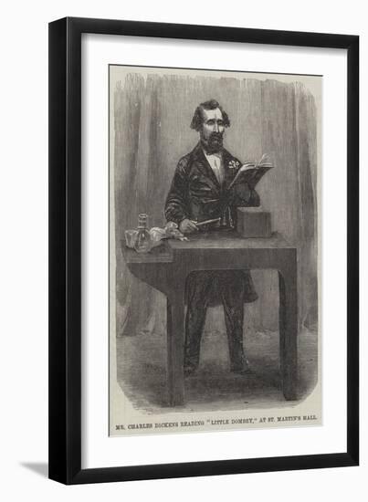 Mr Charles Dickens Reading Little Dombey, at St Martin's Hall-null-Framed Giclee Print