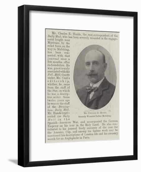 Mr Charles E Hands, Severely Wounded before Mafeking-null-Framed Giclee Print