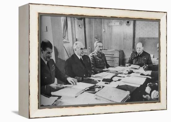 'Mr Churchill at a conference on board ship', 1943-1944.-Unknown-Framed Premier Image Canvas