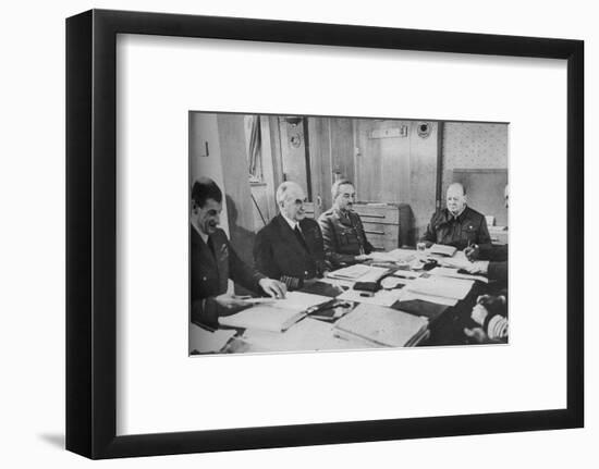 'Mr Churchill at a conference on board ship', 1943-1944.-Unknown-Framed Photographic Print