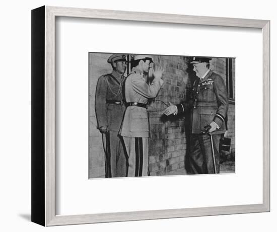 'Mr. Churchill is greeted by the Shah of Persia', 1943-Unknown-Framed Photographic Print