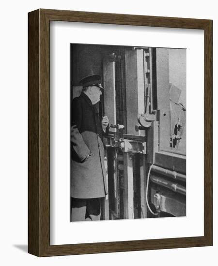 'Mr. Churchill on the bridge of the warship', 1943-44-Unknown-Framed Photographic Print