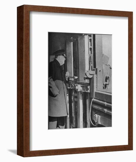 'Mr. Churchill on the bridge of the warship', 1943-44-Unknown-Framed Photographic Print