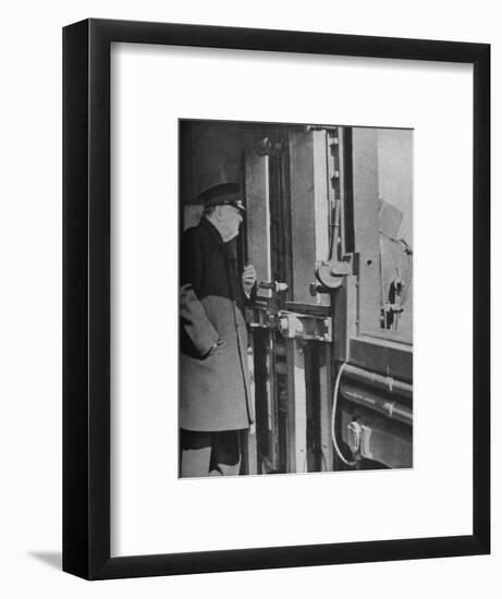 'Mr. Churchill on the bridge of the warship', 1943-44-Unknown-Framed Photographic Print