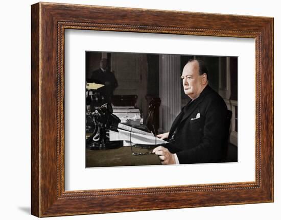 'Mr. Churchill's V.E. Day Broadcast', 1945 (1955)-Unknown-Framed Photographic Print