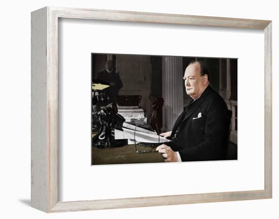 'Mr. Churchill's V.E. Day Broadcast', 1945 (1955)-Unknown-Framed Photographic Print