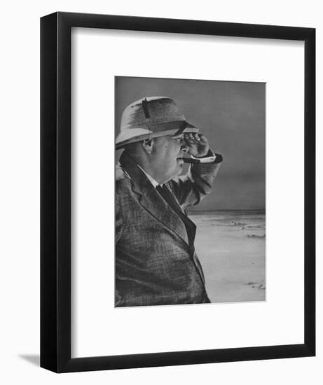 'Mr. Churchill Spies the Enemy', 1943.-Unknown-Framed Photographic Print