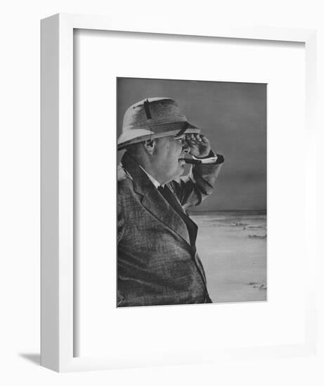 'Mr. Churchill Spies the Enemy', 1943.-Unknown-Framed Photographic Print