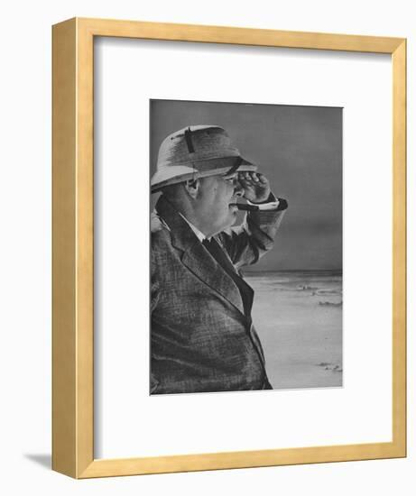 'Mr. Churchill Spies the Enemy', 1943.-Unknown-Framed Photographic Print
