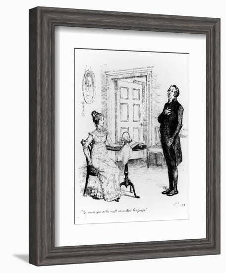 Mr. Collins and Elizabeth, from "Pride and Prejudice" by Jane Austen circa 1894-Hugh Thomson-Framed Giclee Print