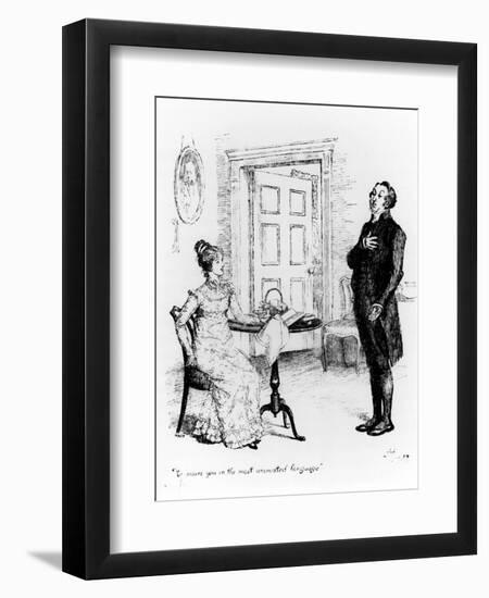 Mr. Collins and Elizabeth, from "Pride and Prejudice" by Jane Austen circa 1894-Hugh Thomson-Framed Giclee Print