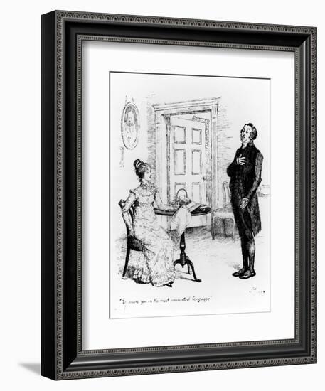 Mr. Collins and Elizabeth, from "Pride and Prejudice" by Jane Austen circa 1894-Hugh Thomson-Framed Giclee Print