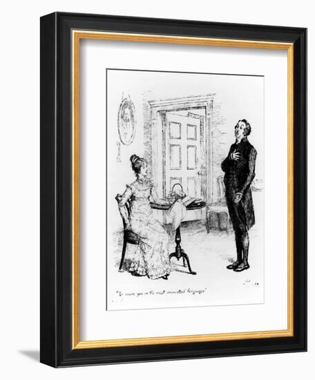 Mr. Collins and Elizabeth, from "Pride and Prejudice" by Jane Austen circa 1894-Hugh Thomson-Framed Giclee Print