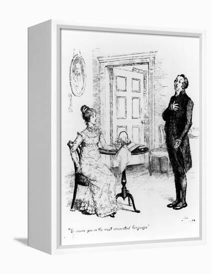 Mr. Collins and Elizabeth, from "Pride and Prejudice" by Jane Austen circa 1894-Hugh Thomson-Framed Premier Image Canvas