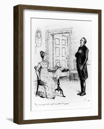 Mr. Collins and Elizabeth, from "Pride and Prejudice" by Jane Austen circa 1894-Hugh Thomson-Framed Giclee Print