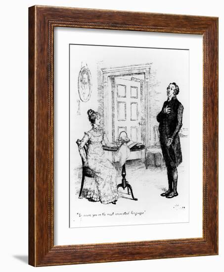 Mr. Collins and Elizabeth, from "Pride and Prejudice" by Jane Austen circa 1894-Hugh Thomson-Framed Giclee Print