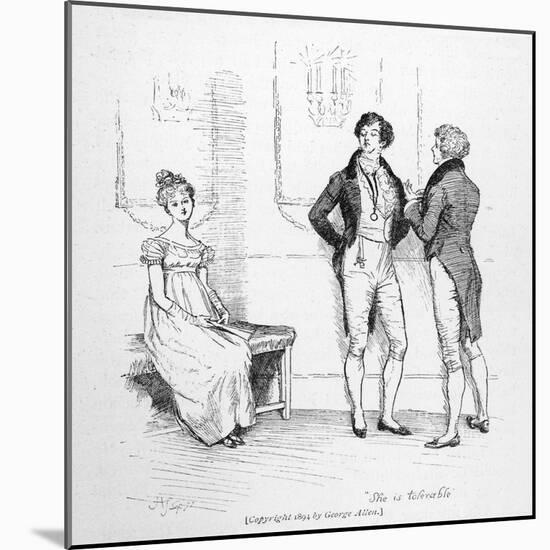 Mr. Darcy Finds Elizabeth Bennet Tolerable-Hugh Thomson-Mounted Photographic Print
