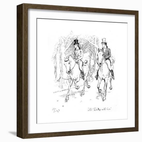 Mr. Darcy with Him', Illustration from 'Pride and Prejudice' by Jane Austen, Edition Published in?-Hugh Thomson-Framed Giclee Print