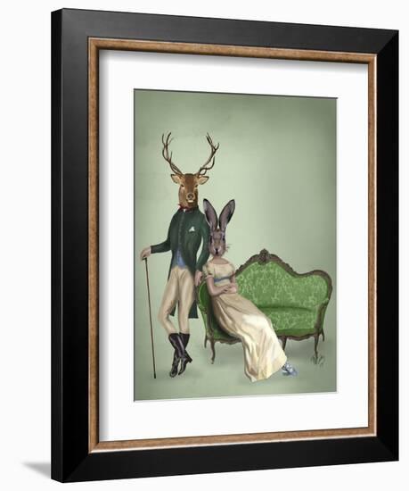 Mr Deer and Mrs Rabbit-Fab Funky-Framed Premium Giclee Print