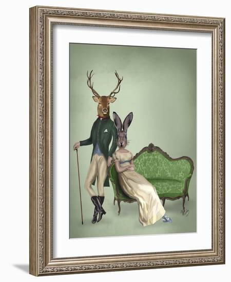 Mr Deer and Mrs Rabbit-Fab Funky-Framed Premium Giclee Print