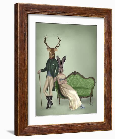 Mr Deer and Mrs Rabbit-Fab Funky-Framed Premium Giclee Print