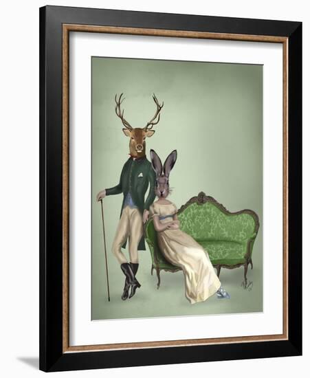 Mr Deer and Mrs Rabbit-Fab Funky-Framed Premium Giclee Print